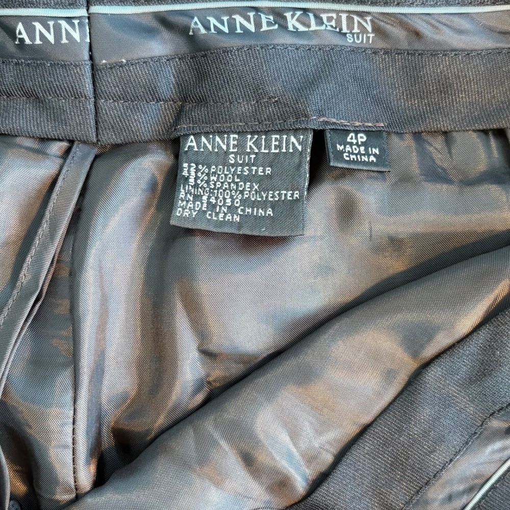 Women's 4 Petite Dress Pants Chocolate Brown Wool Blend Trousers - Picture 3 of 8